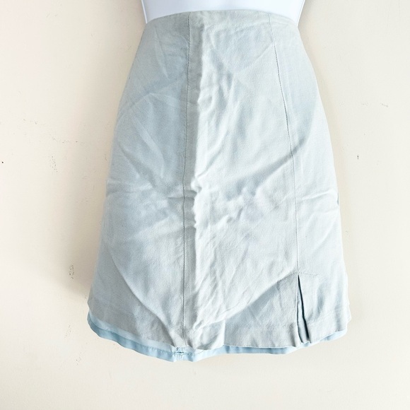 Esprit Women’s Micro Mini Skirt Vintage High rise waist Y2k 2000s Pale Blue - Picture 11 of 12
